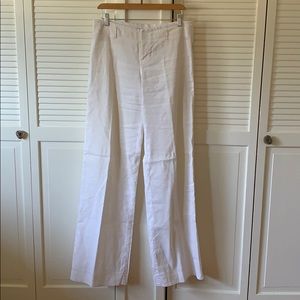 ELIE TAHARI white linen pants